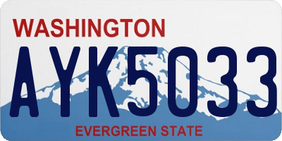 WA license plate AYK5033
