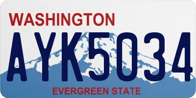 WA license plate AYK5034
