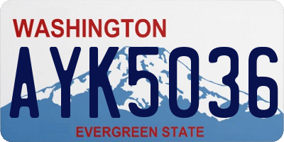 WA license plate AYK5036