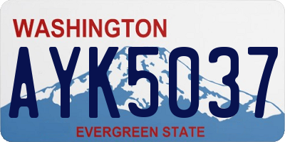 WA license plate AYK5037