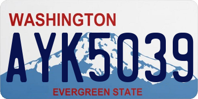 WA license plate AYK5039