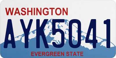 WA license plate AYK5041