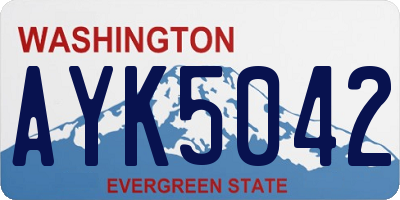 WA license plate AYK5042
