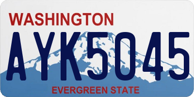 WA license plate AYK5045