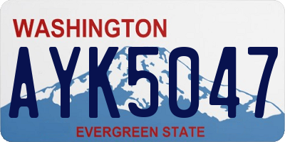 WA license plate AYK5047