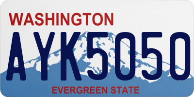 WA license plate AYK5050