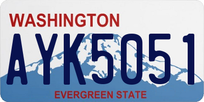 WA license plate AYK5051