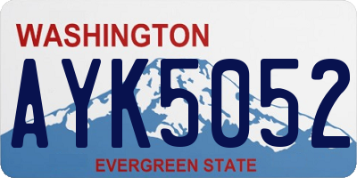 WA license plate AYK5052