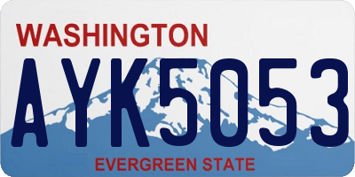 WA license plate AYK5053