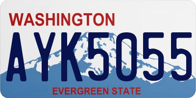 WA license plate AYK5055