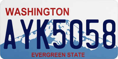 WA license plate AYK5058