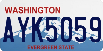 WA license plate AYK5059