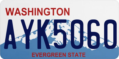 WA license plate AYK5060