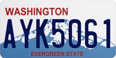WA license plate AYK5061