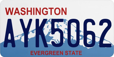 WA license plate AYK5062
