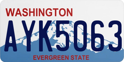 WA license plate AYK5063