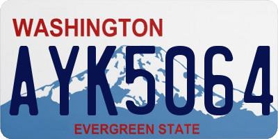 WA license plate AYK5064