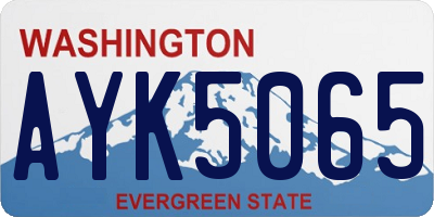 WA license plate AYK5065