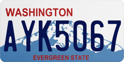 WA license plate AYK5067