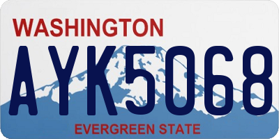 WA license plate AYK5068