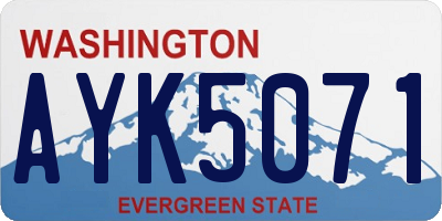 WA license plate AYK5071