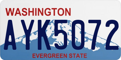 WA license plate AYK5072