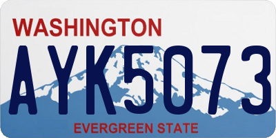 WA license plate AYK5073