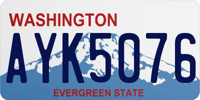 WA license plate AYK5076