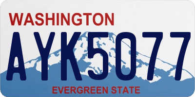 WA license plate AYK5077