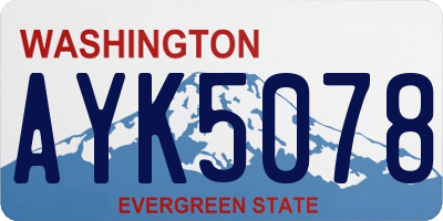 WA license plate AYK5078