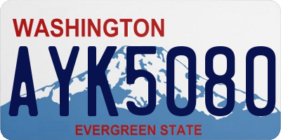 WA license plate AYK5080