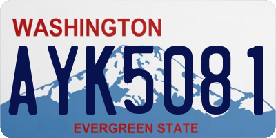 WA license plate AYK5081