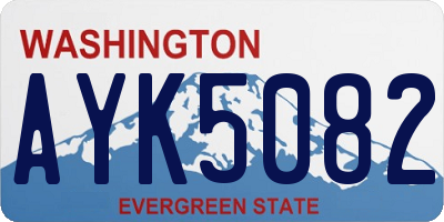 WA license plate AYK5082