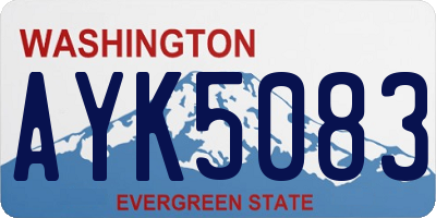 WA license plate AYK5083
