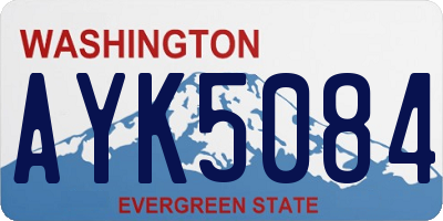 WA license plate AYK5084