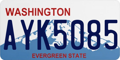 WA license plate AYK5085