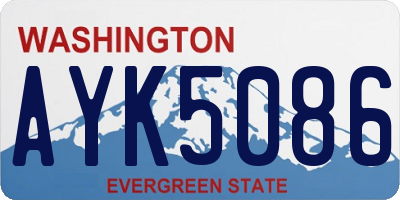 WA license plate AYK5086