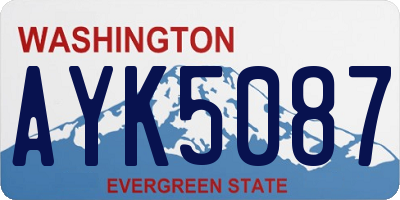 WA license plate AYK5087