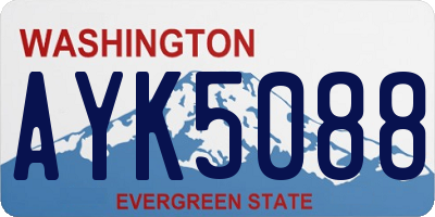 WA license plate AYK5088