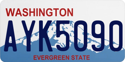 WA license plate AYK5090