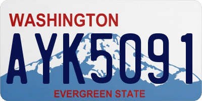 WA license plate AYK5091