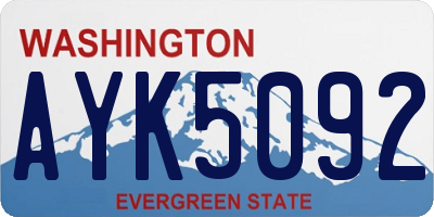 WA license plate AYK5092