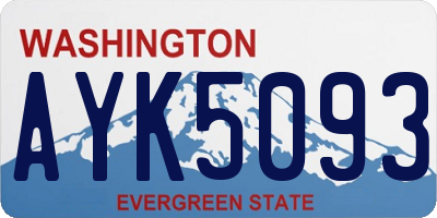 WA license plate AYK5093