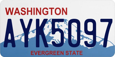 WA license plate AYK5097