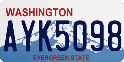 WA license plate AYK5098