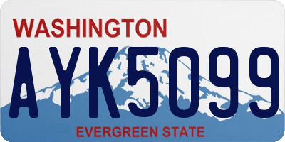 WA license plate AYK5099