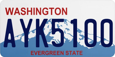 WA license plate AYK5100