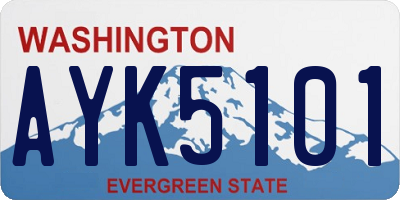 WA license plate AYK5101