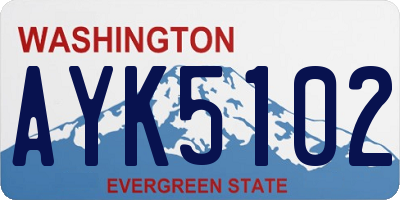WA license plate AYK5102