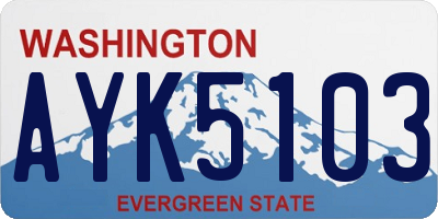 WA license plate AYK5103